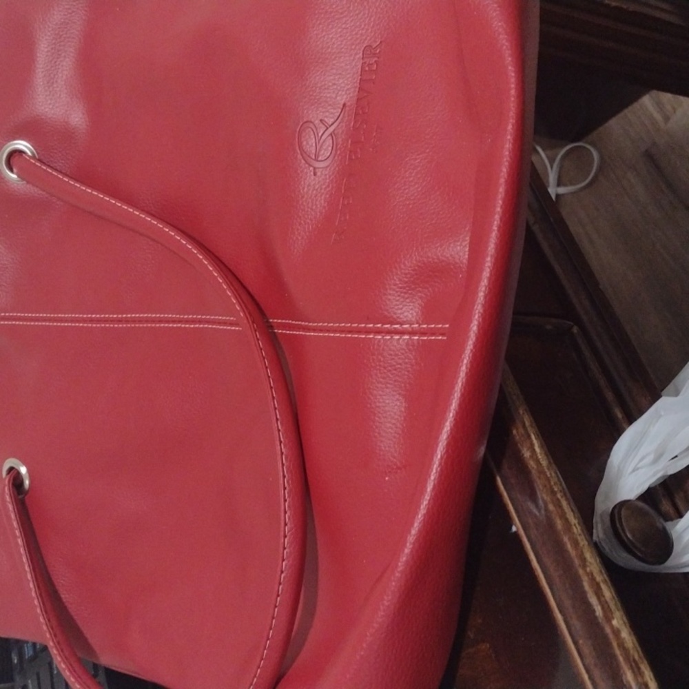 Red reed elsevier bucket bag